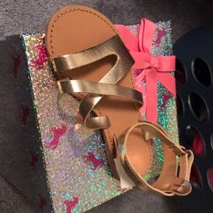 Gold Open toe Girls Sandals